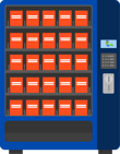 Machine with five Default trays of chapter books