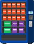 Machine with three Default trays and two A trays
