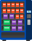 Machine with two Default trays, one B tray and two A trays