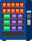 Machine with two Default trays and three A trays
