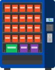 Machine with four Default trays and one A tray
