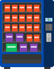 Machine with three Default trays, one B tray and one A tray